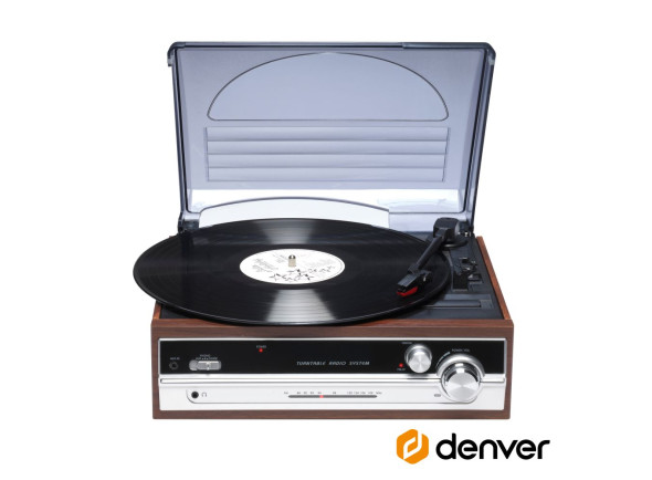 Denver Gira-Discos 33/45/78RPM Vintage AUX/FM Denver Gira-Discos 33/45/78RPM Vintage AUX/FM